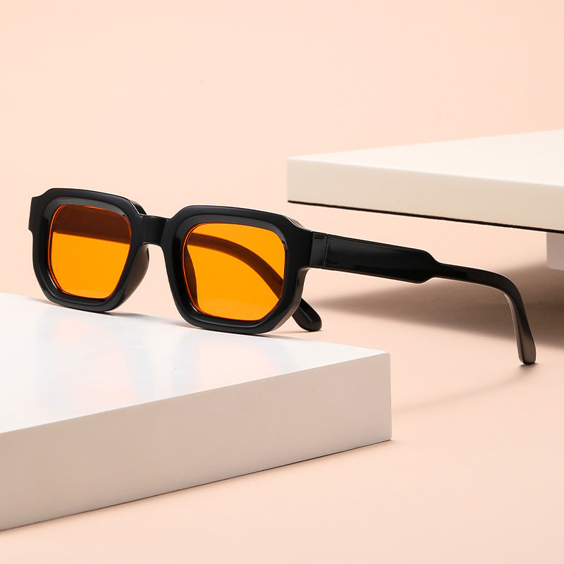 Chunky Rectangle Frame Retro Sunglasses - Color_04