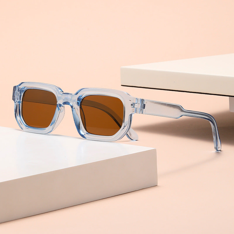 Chunky Rectangle Frame Retro Sunglasses - Color_05