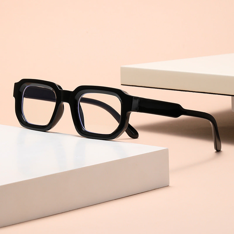 Chunky Rectangle Frame Retro Sunglasses - Color_06