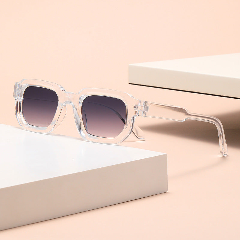 Chunky Rectangle Frame Retro Sunglasses - Color_07