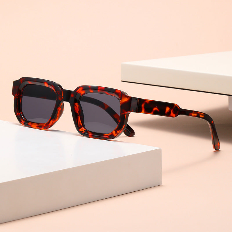 Chunky Rectangle Frame Retro Sunglasses - Color_08
