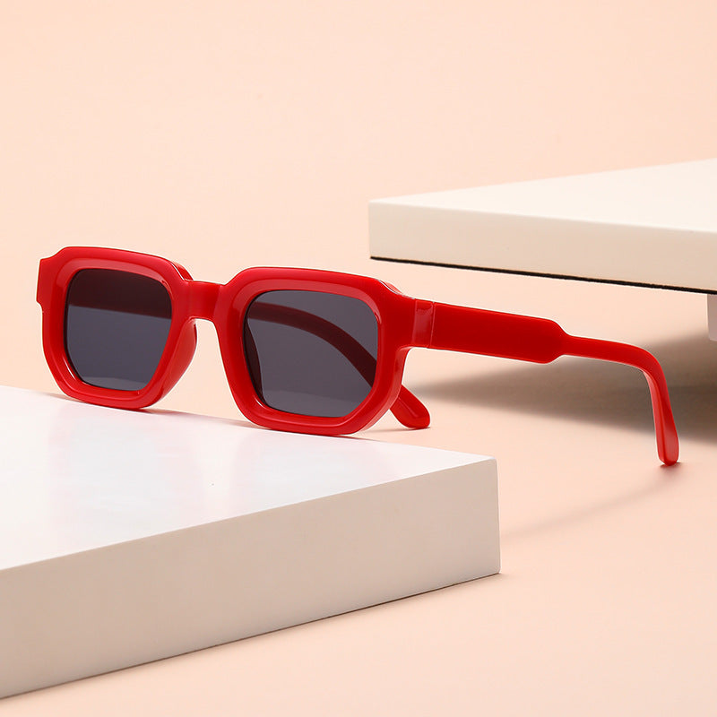 Chunky Rectangle Frame Retro Sunglasses - Color_09