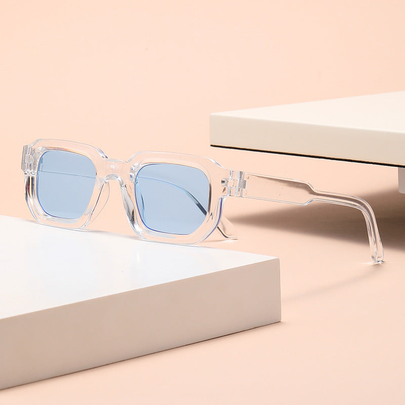 Chunky Rectangle Frame Retro Sunglasses - Color_10