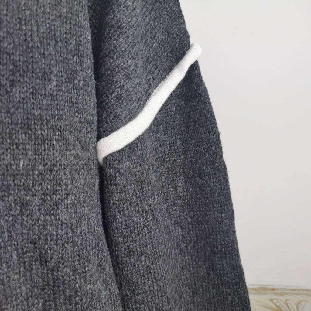 Exposed Seam Slouchy Knit Top - Black - 4