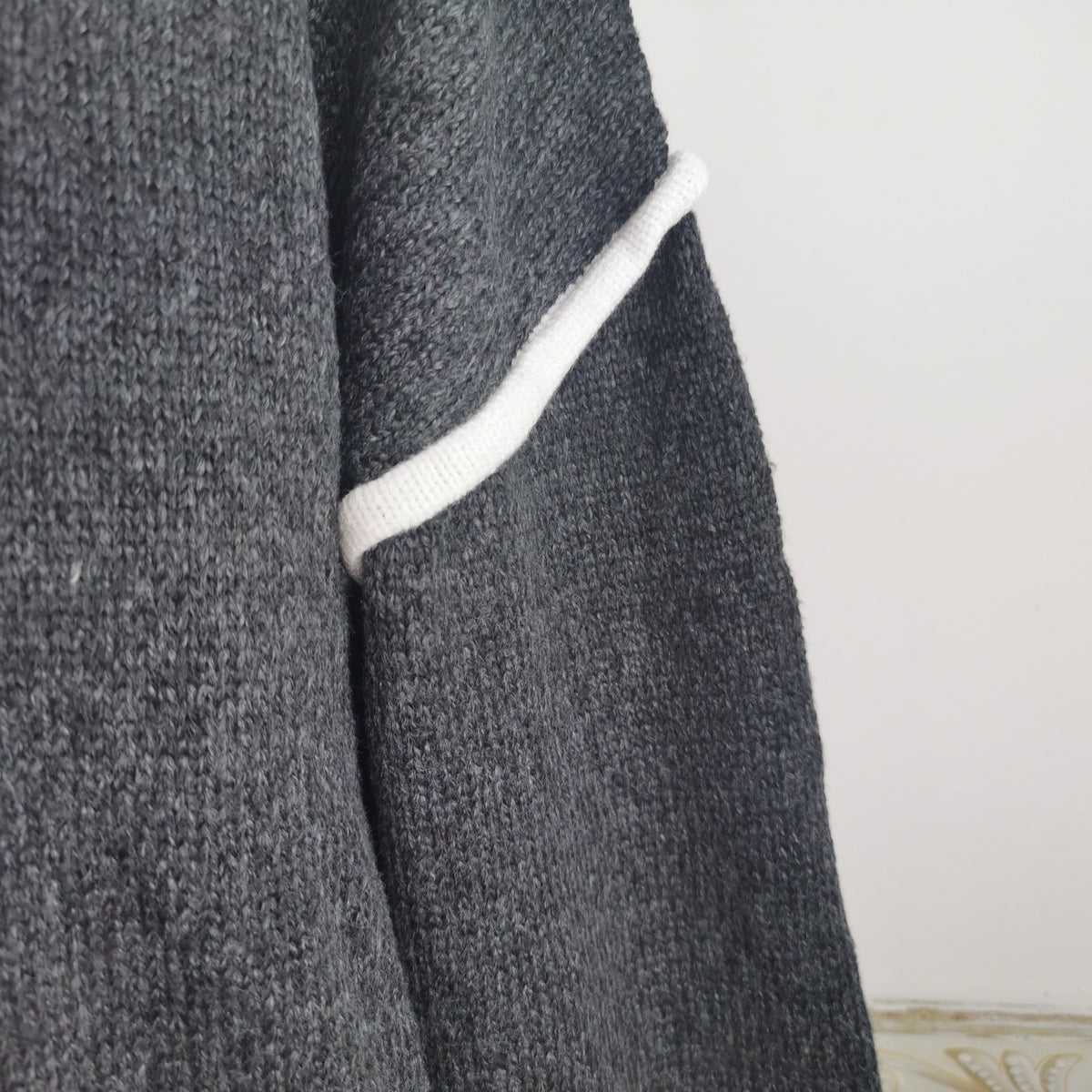 Exposed Seam Slouchy Knit Top - Black - 4
