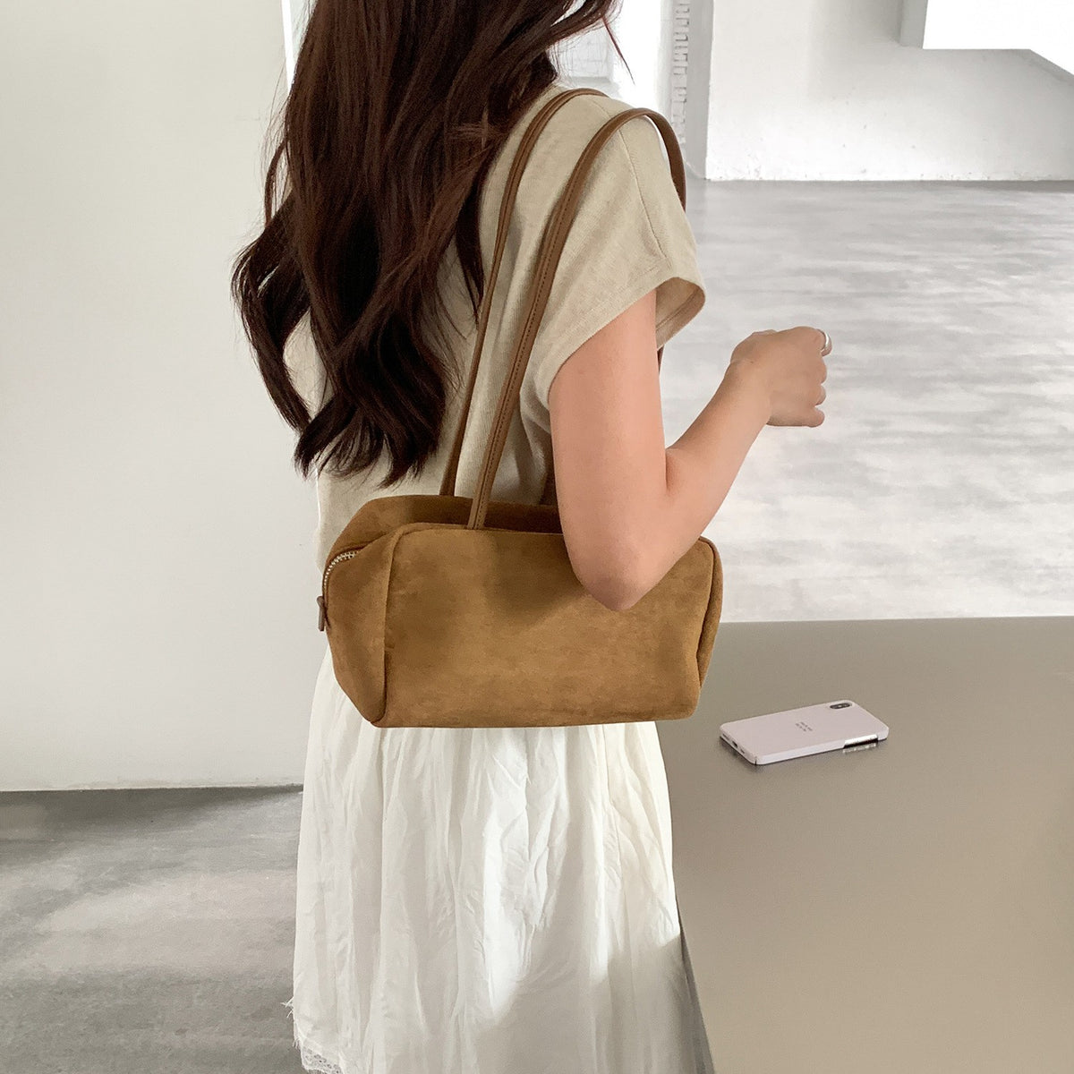 Structured Zip Top Boston Shoulder Bag