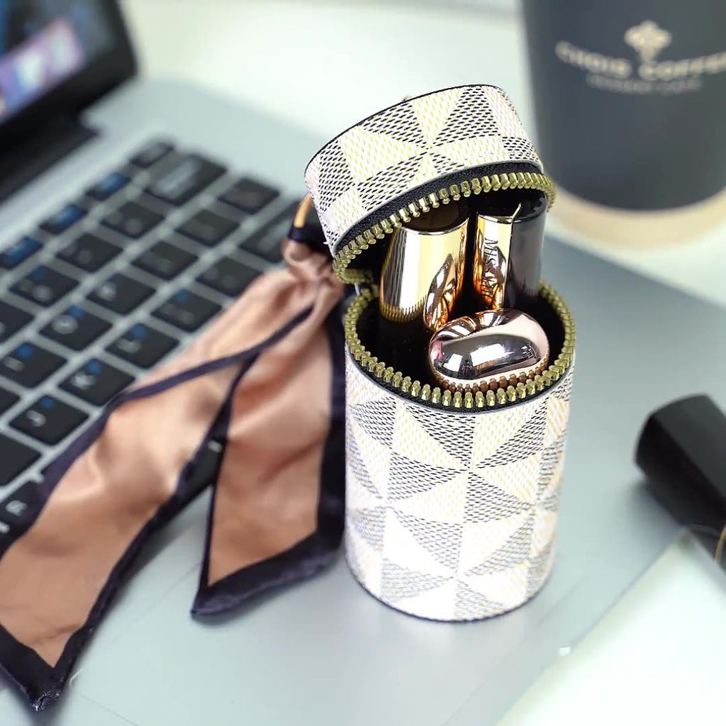 Woven Lipstick Pouch With Scarf Keyring - view 1
