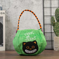 Plush Halloween Candy Bucket With Handle - Cat