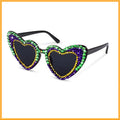 Rhinestone Heart Sunglasses for Mardi Gras - Mardi
