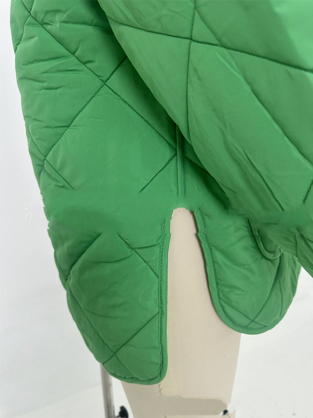 Diamond Quilted Hooded Puffer Jacket - Green - 5