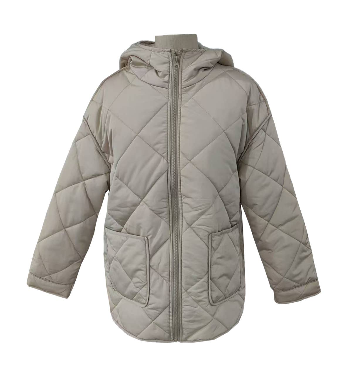 Diamond Quilted Hooded Puffer Jacket