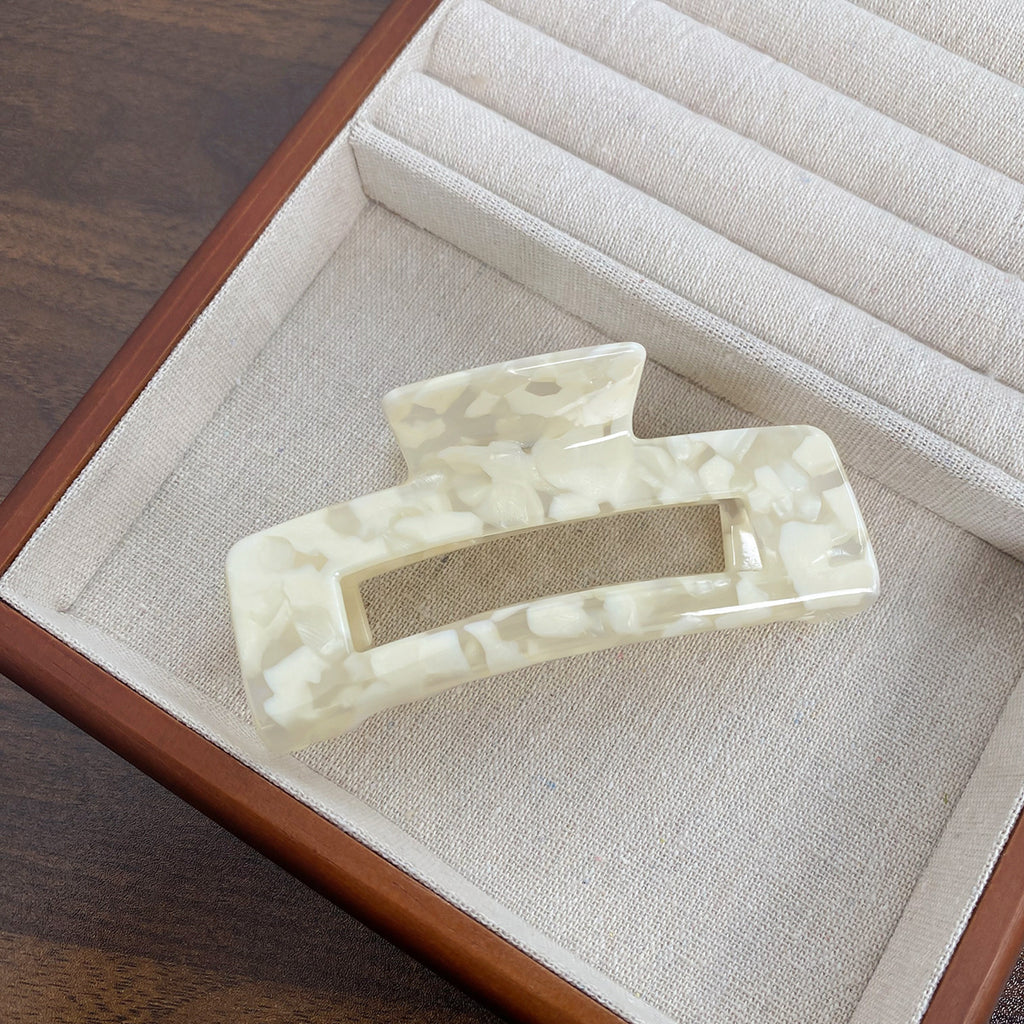 Rectangular Cutout Acetate Hair Claw Clip - NO_12