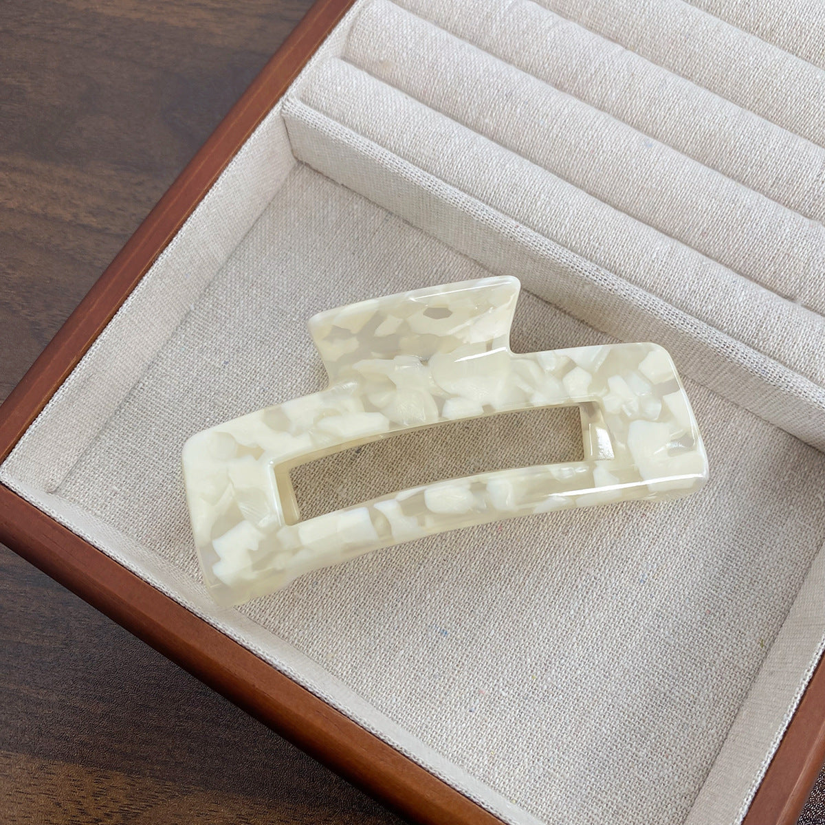 Rectangular Cutout Acetate Hair Claw Clip - NO_12