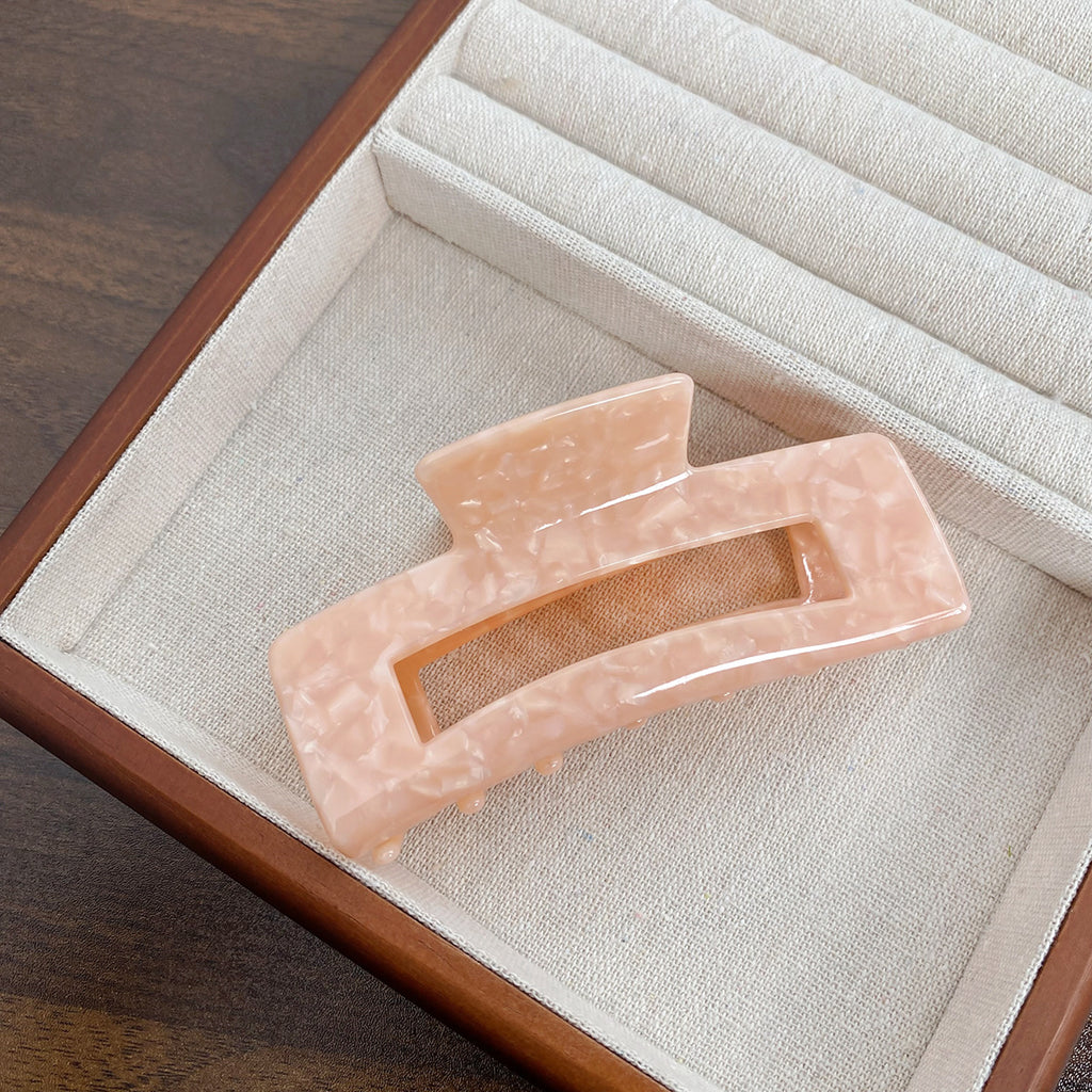 Rectangular Cutout Acetate Hair Claw Clip - NO_13