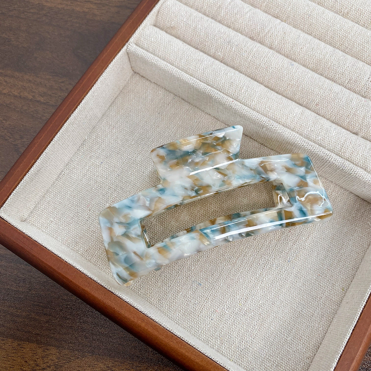 Rectangular Cutout Acetate Hair Claw Clip - NO_15