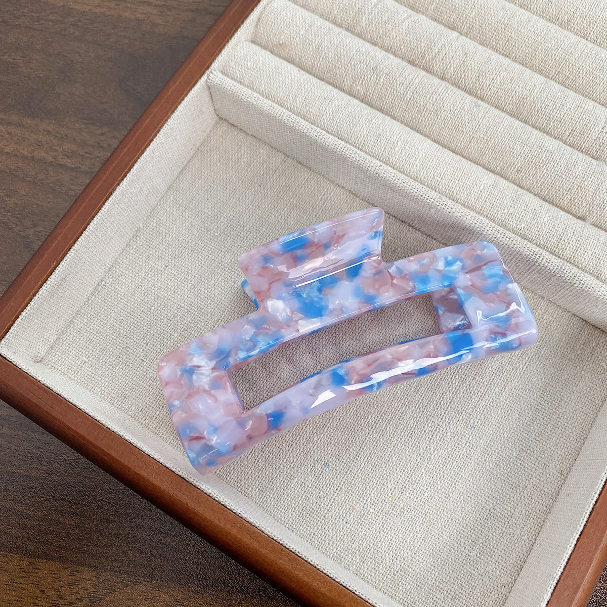 Rectangular Cutout Acetate Hair Claw Clip - NO_16