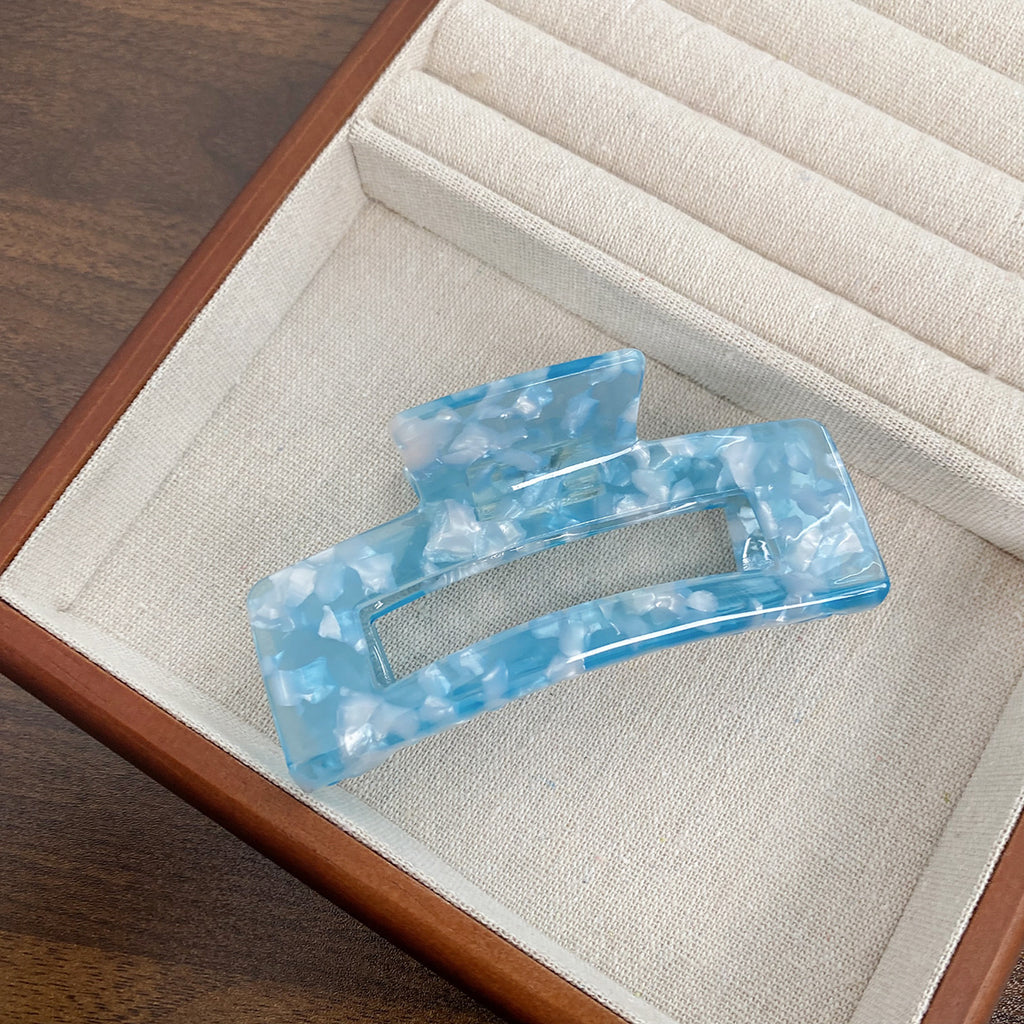Rectangular Cutout Acetate Hair Claw Clip - NO_17