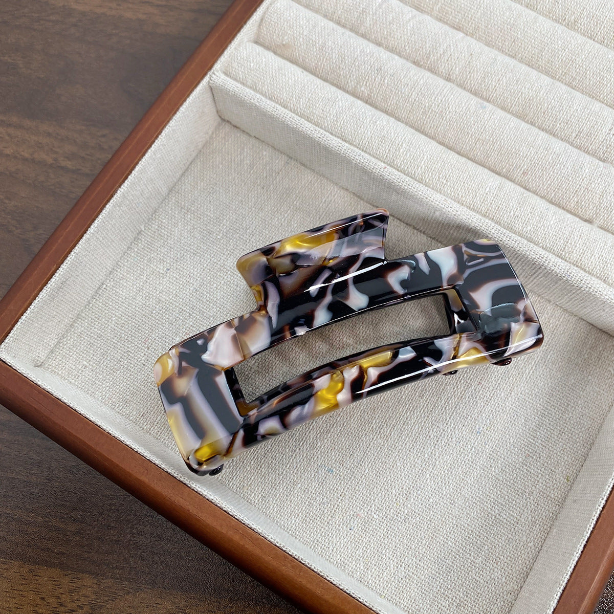 Rectangular Cutout Acetate Hair Claw Clip - NO_20