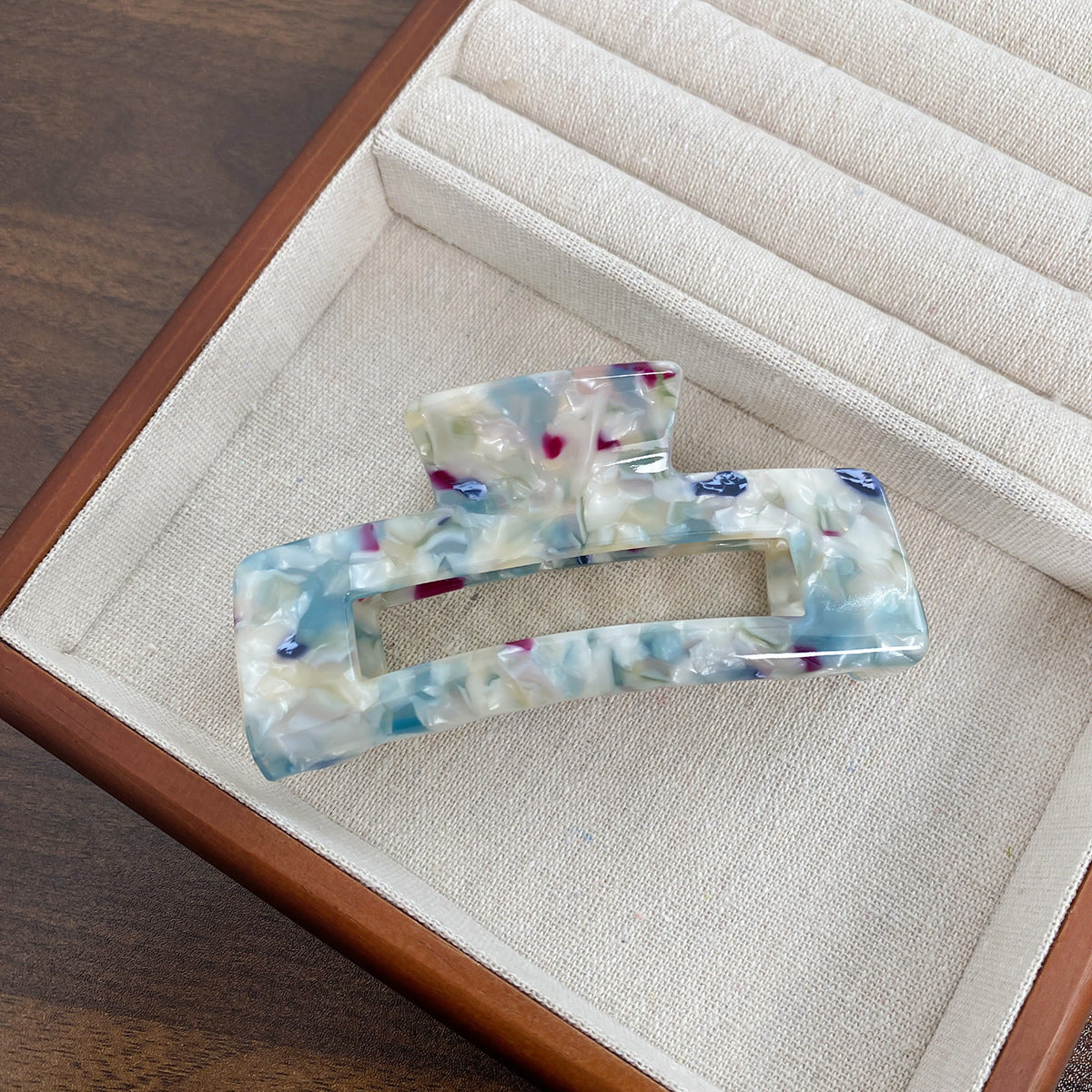 Rectangular Cutout Acetate Hair Claw Clip - NO_21