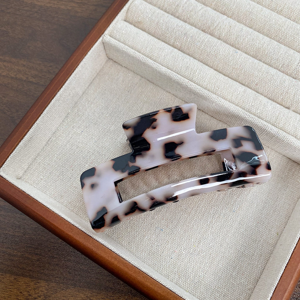 Rectangular Cutout Acetate Hair Claw Clip - NO_22