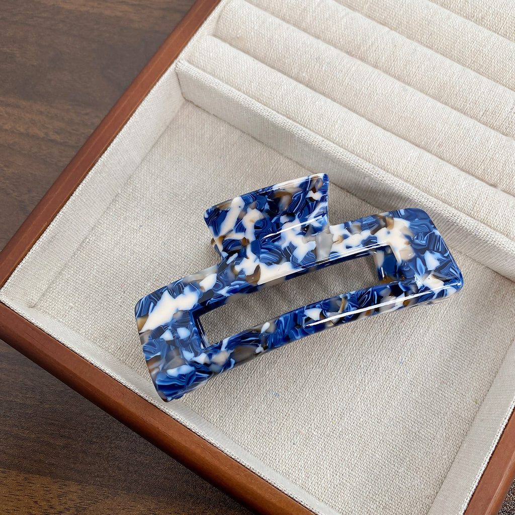 Rectangular Cutout Acetate Hair Claw Clip - NO_23