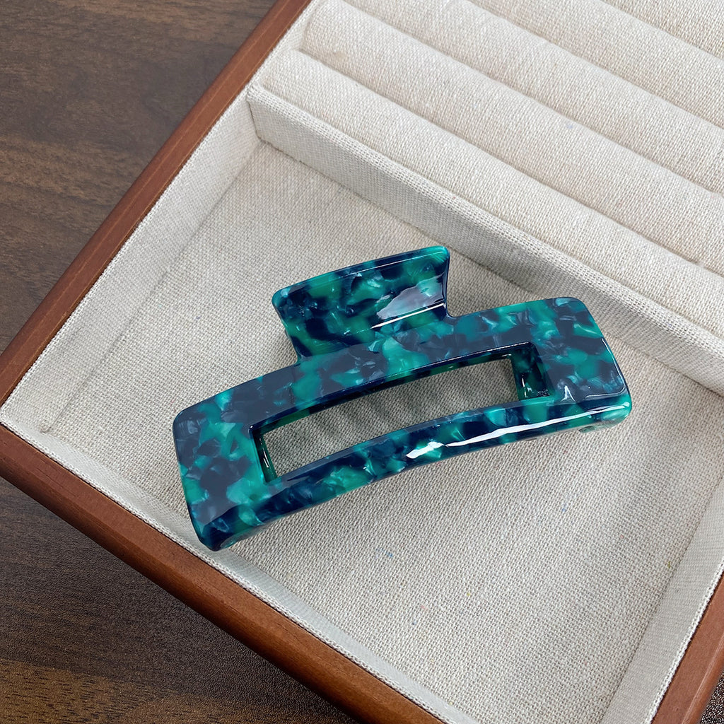 Rectangular Cutout Acetate Hair Claw Clip - NO_27