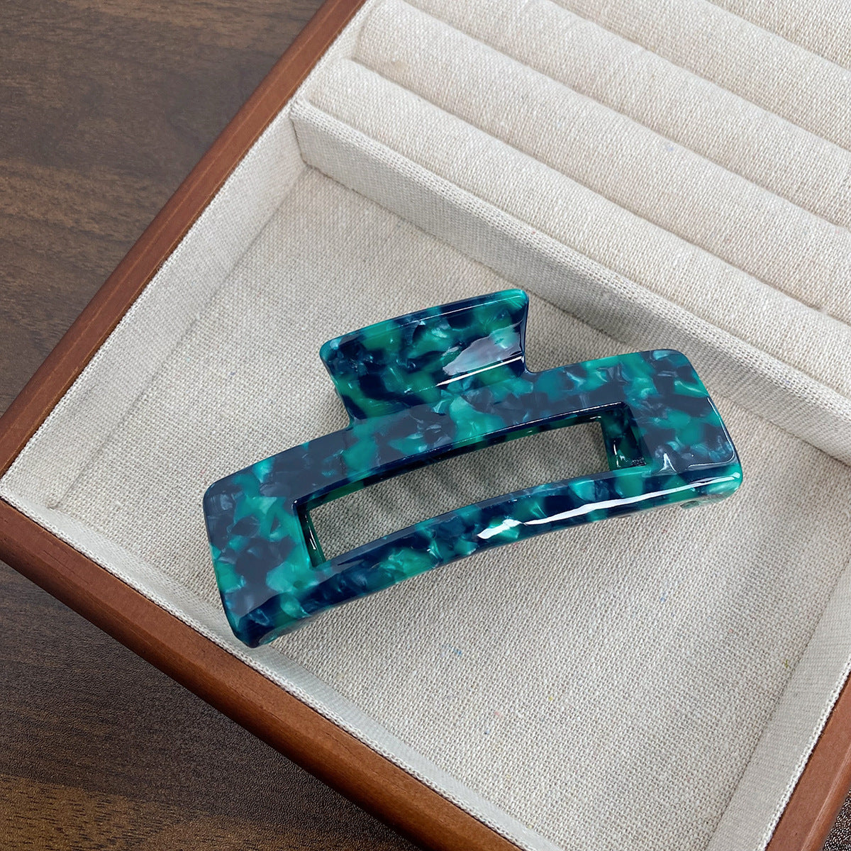 Rectangular Cutout Acetate Hair Claw Clip - NO_27