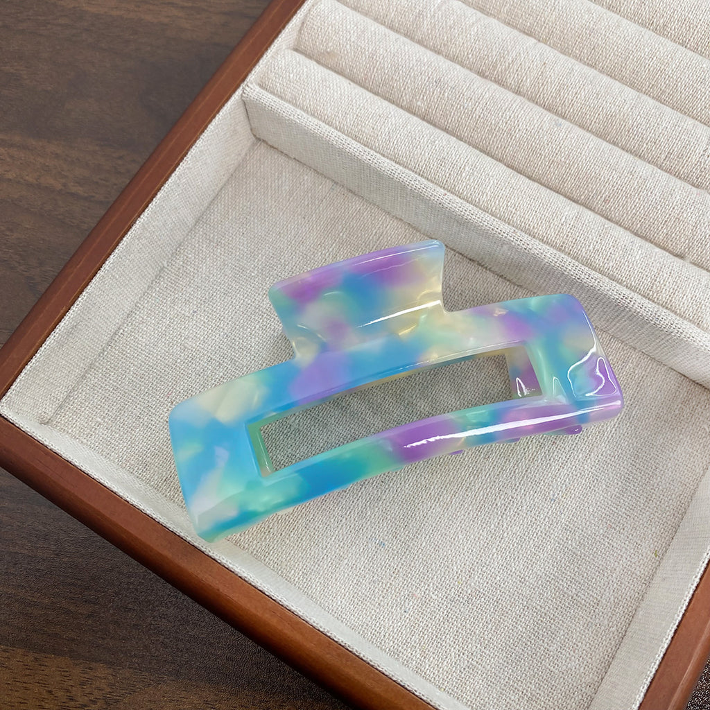Rectangular Cutout Acetate Hair Claw Clip - NO_31