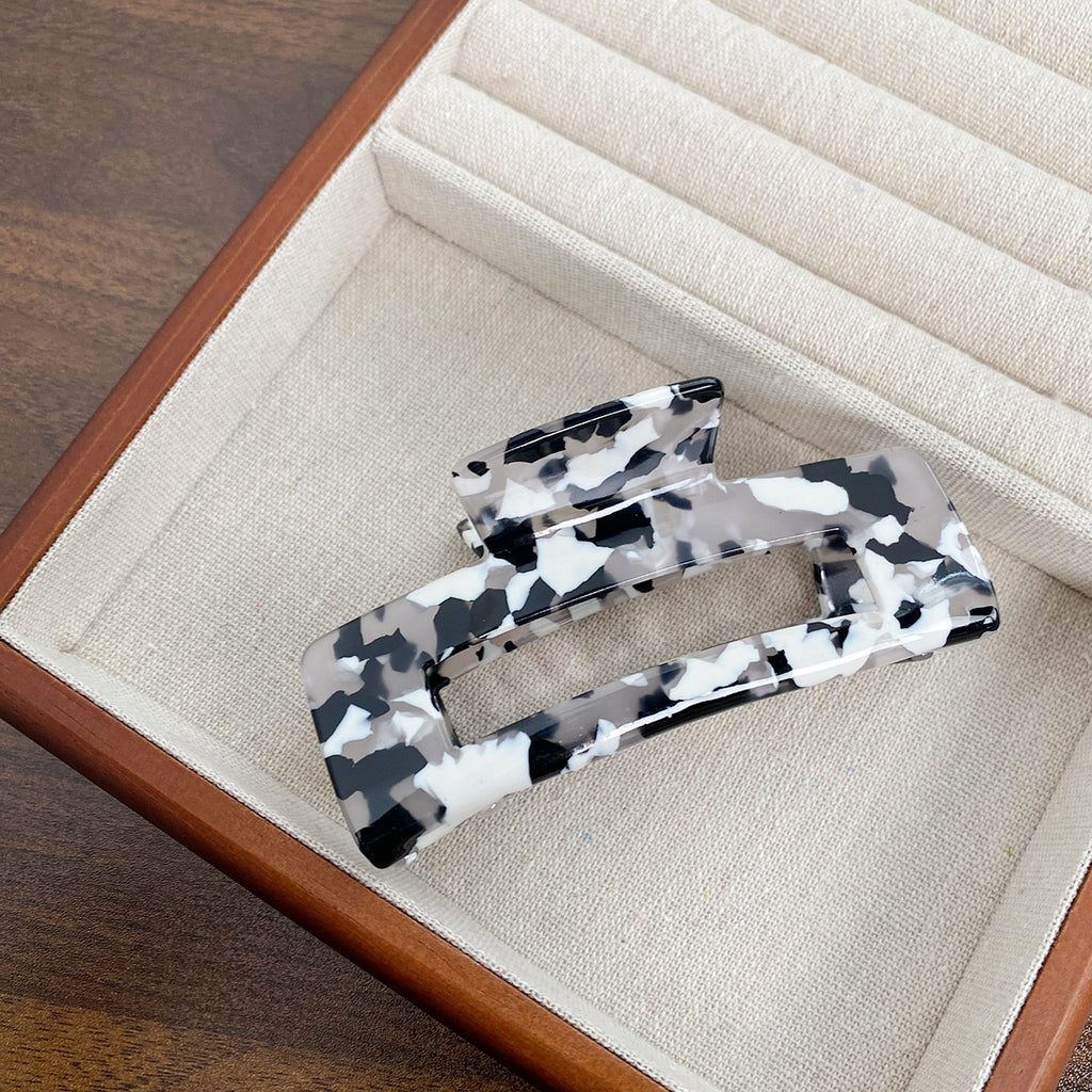 Rectangular Cutout Acetate Hair Claw Clip - NO_32