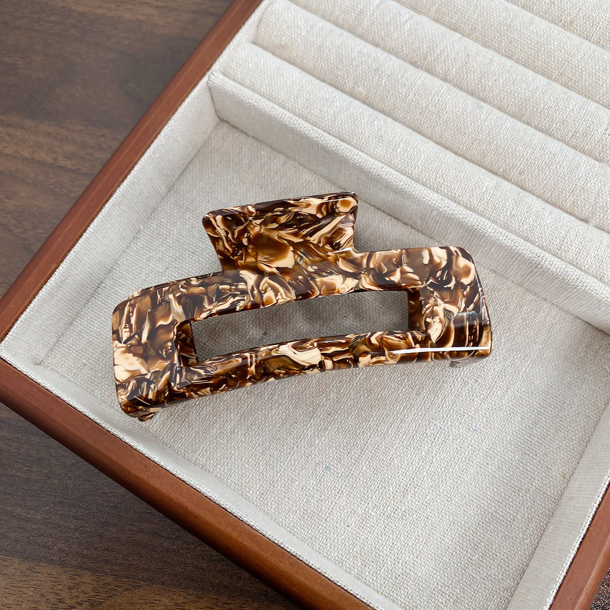 Rectangular Cutout Acetate Hair Claw Clip - NO_34