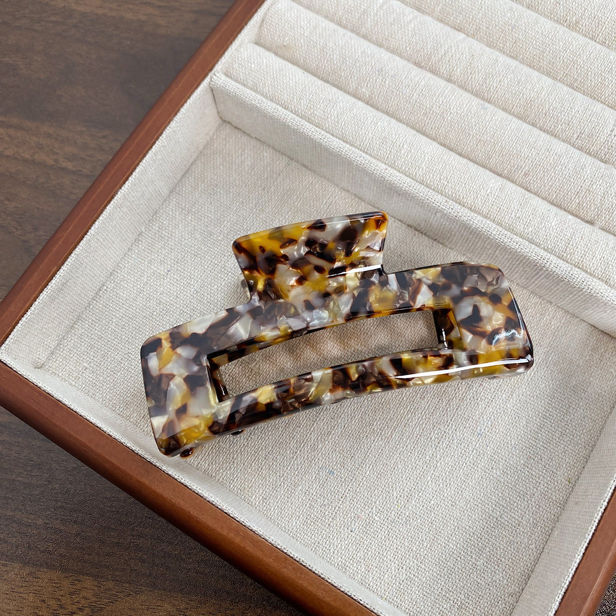 Rectangular Cutout Acetate Hair Claw Clip - NO_35