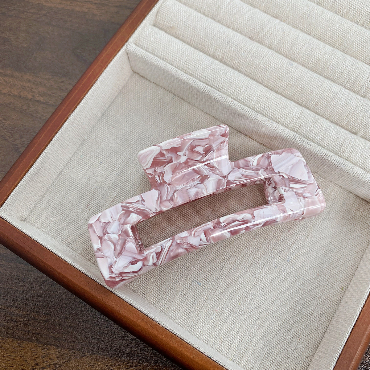 Rectangular Cutout Acetate Hair Claw Clip - NO_37