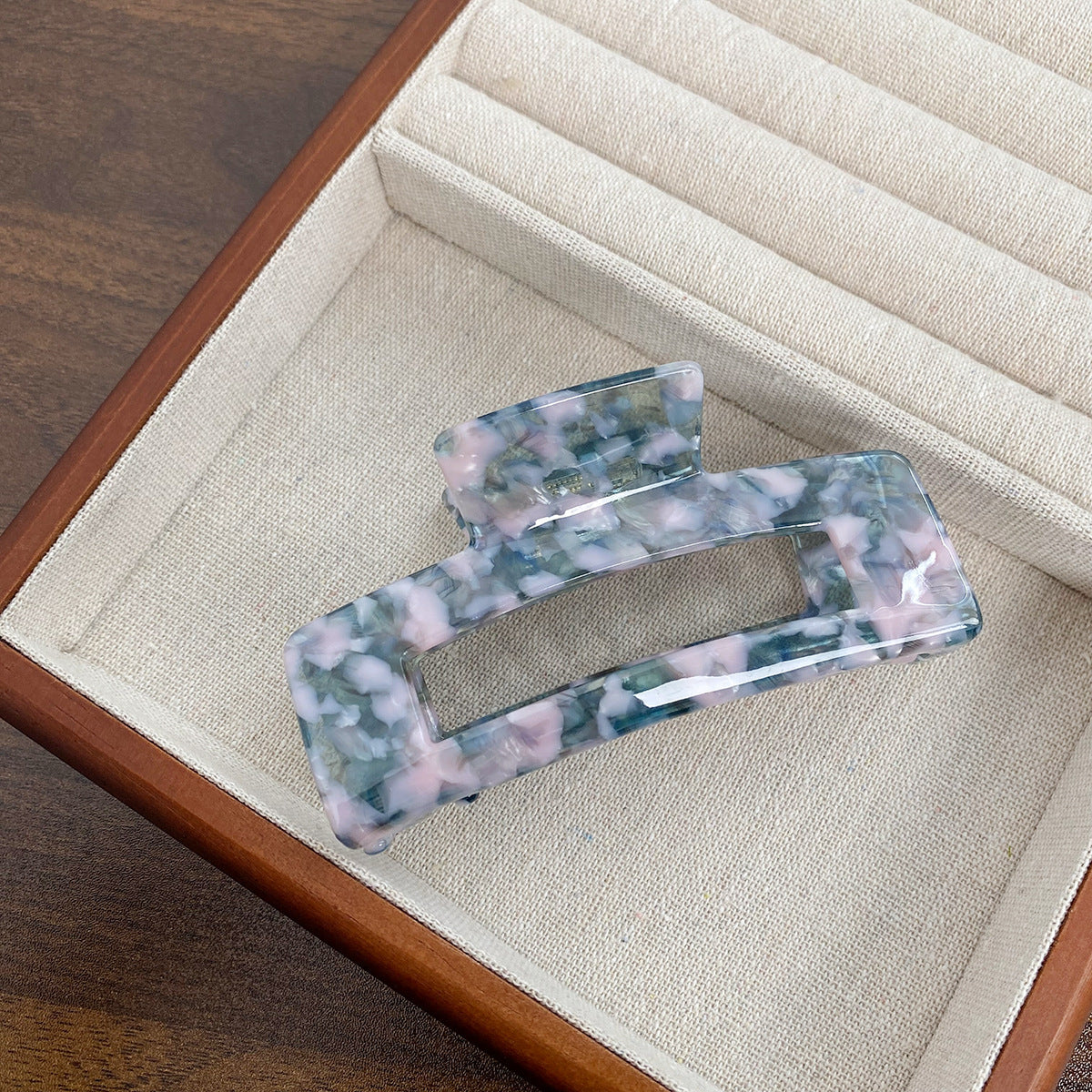 Rectangular Cutout Acetate Hair Claw Clip - NO_38