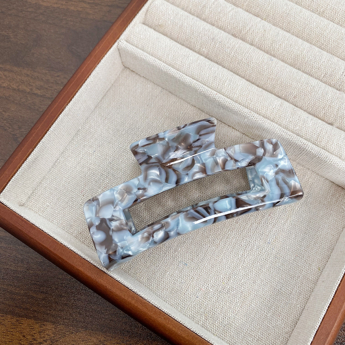 Rectangular Cutout Acetate Hair Claw Clip - NO_6