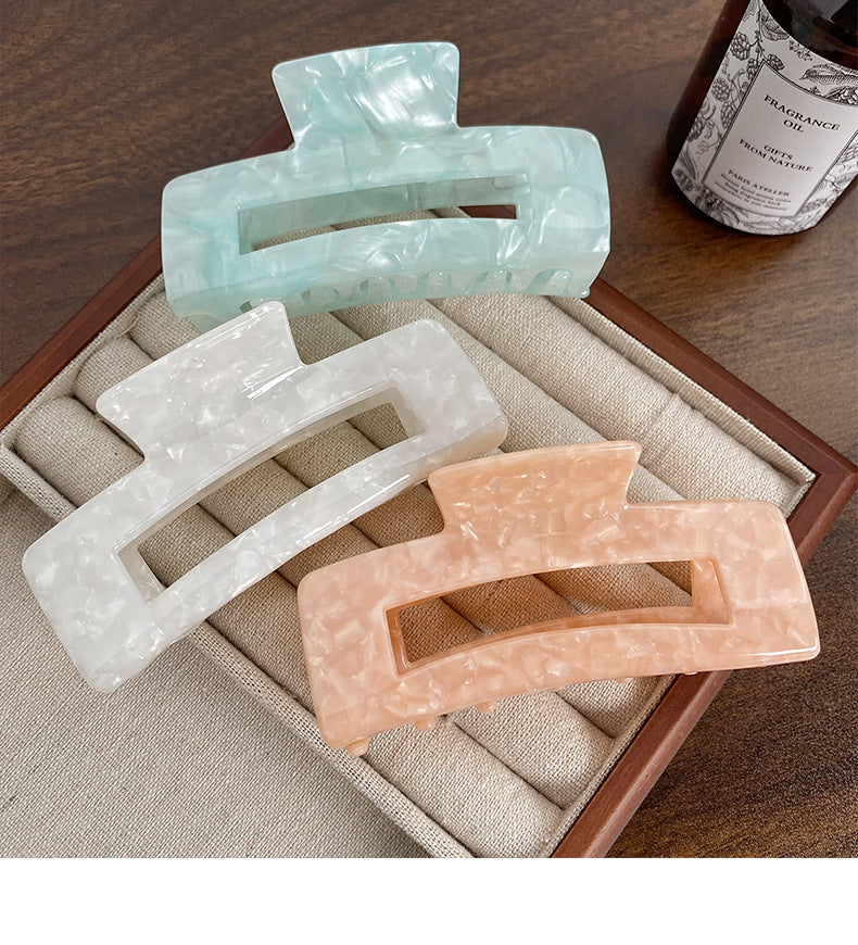 Rectangular Cutout Acetate Hair Claw Clip