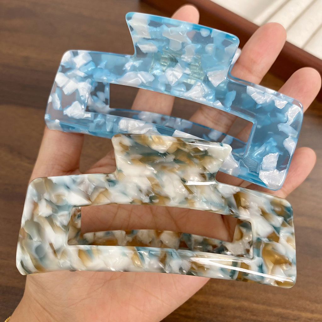 Rectangular Cutout Acetate Hair Claw Clip - view 3