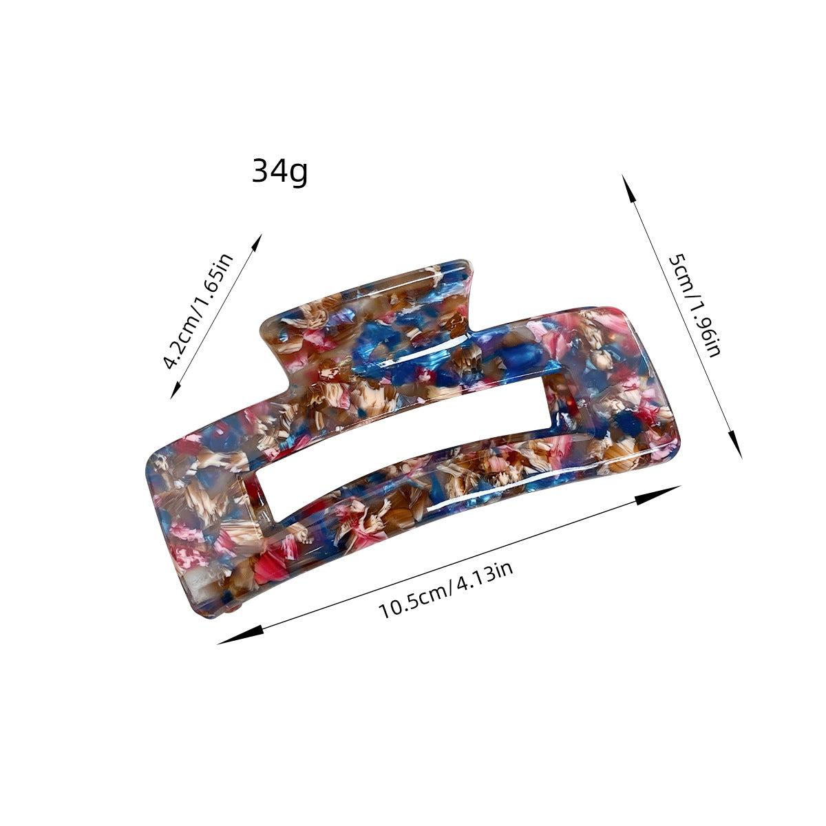 Rectangular Cutout Acetate Hair Claw Clip - view 4