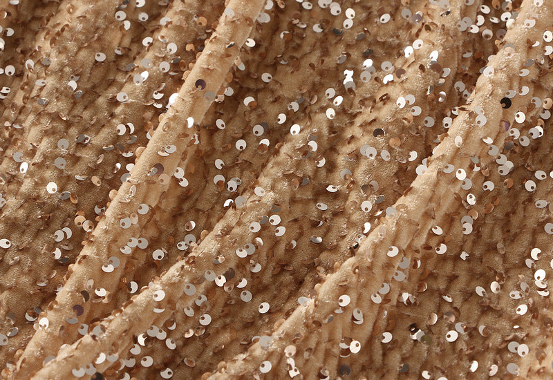 Textured Sequin Column Midi Skirt - beige - 2