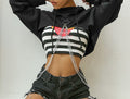 Chain Trim Super Cropped Bolero Hoodie - Black