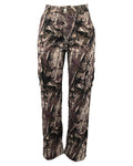 Forest Leaf Print Straight Cargo Pants - Camel