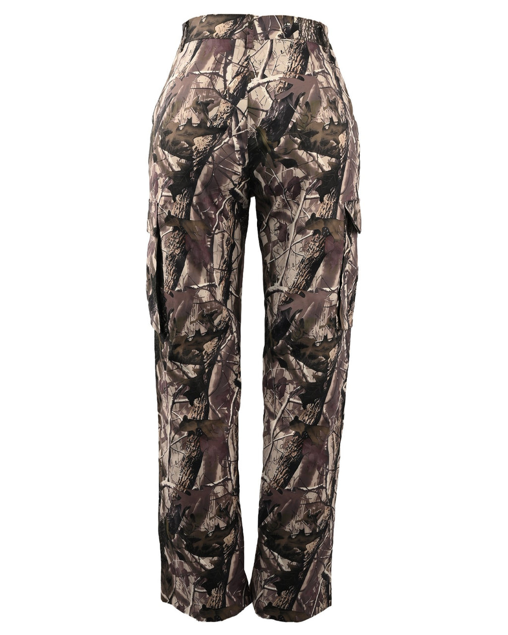 Forest Leaf Print Straight Cargo Pants - Colorful - 3
