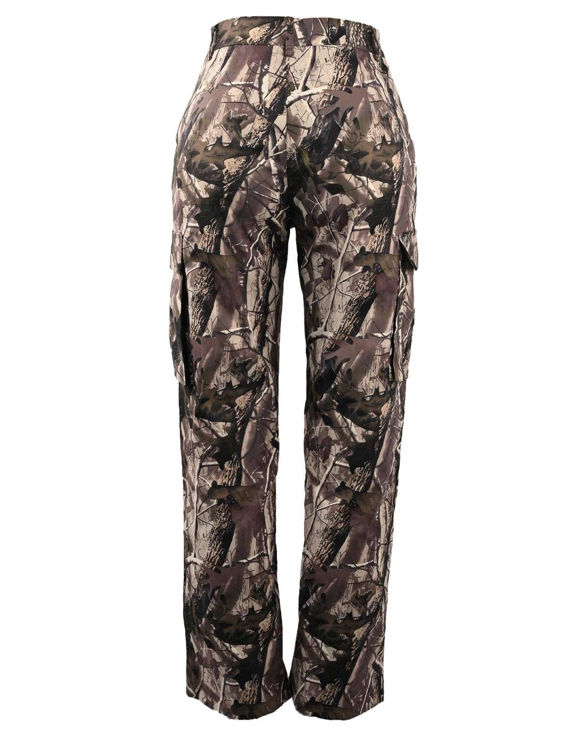 Forest Leaf Print Straight Cargo Pants - Colorful - 3