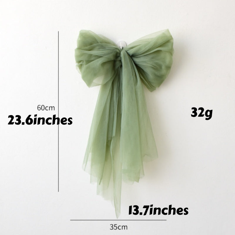 Large Tulle Bow Christmas Decor With Long Streamers - M_sage