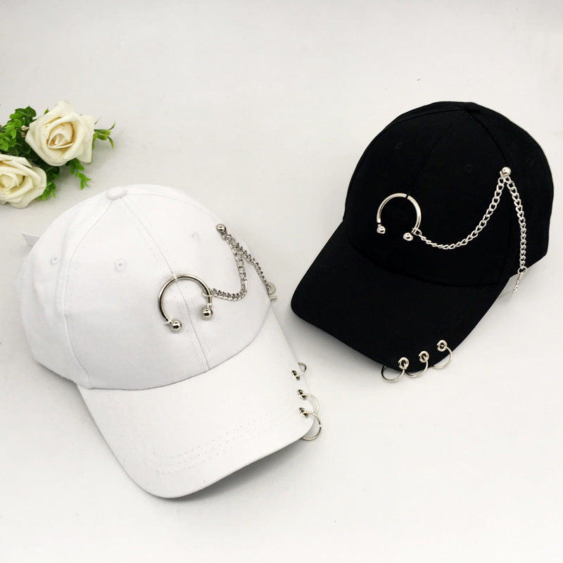 Chain and Ring Pierced Baseball Cap - view 1