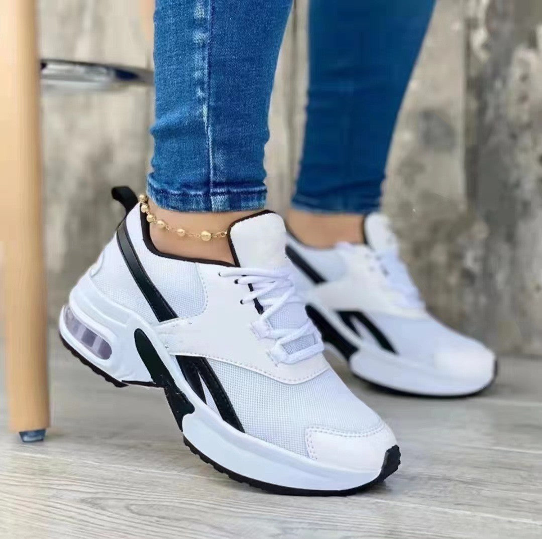Chunky Air Cushion Lace Up Mesh Sneakers