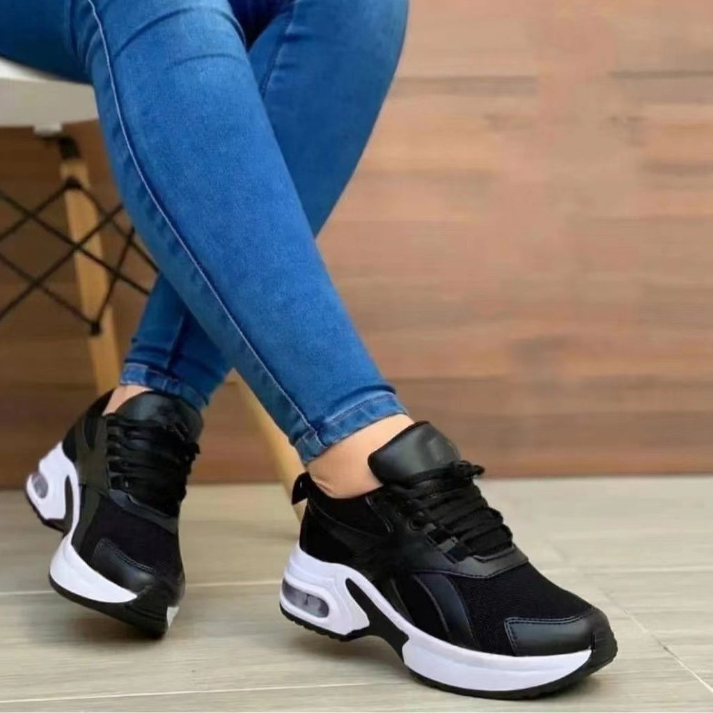 Chunky Air Cushion Lace Up Mesh Sneakers