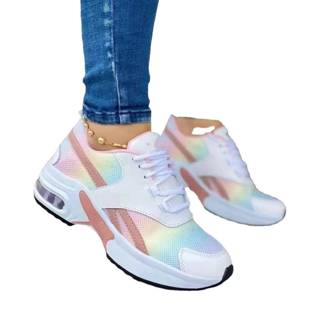Chunky Air Cushion Lace Up Mesh Sneakers