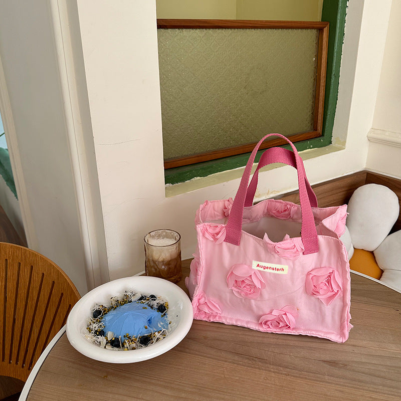 Quilted Bow Print Mini Tote Bag - Color_6