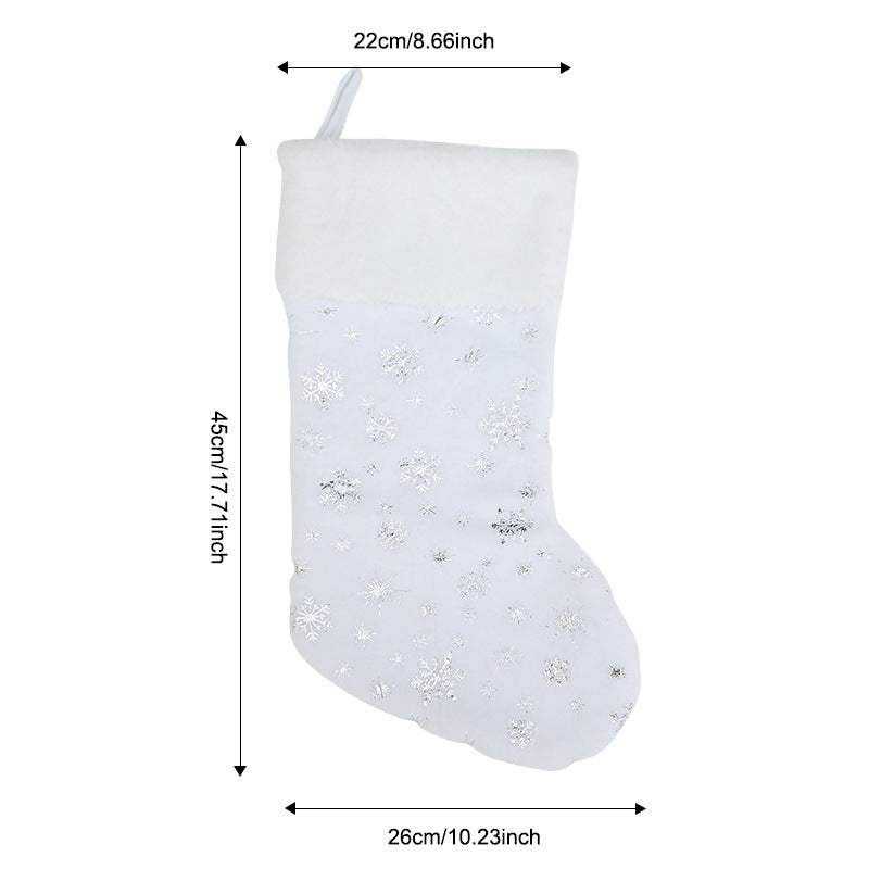 Christmas Stocking with Plush Cuff and Shimmer Print - NO-2