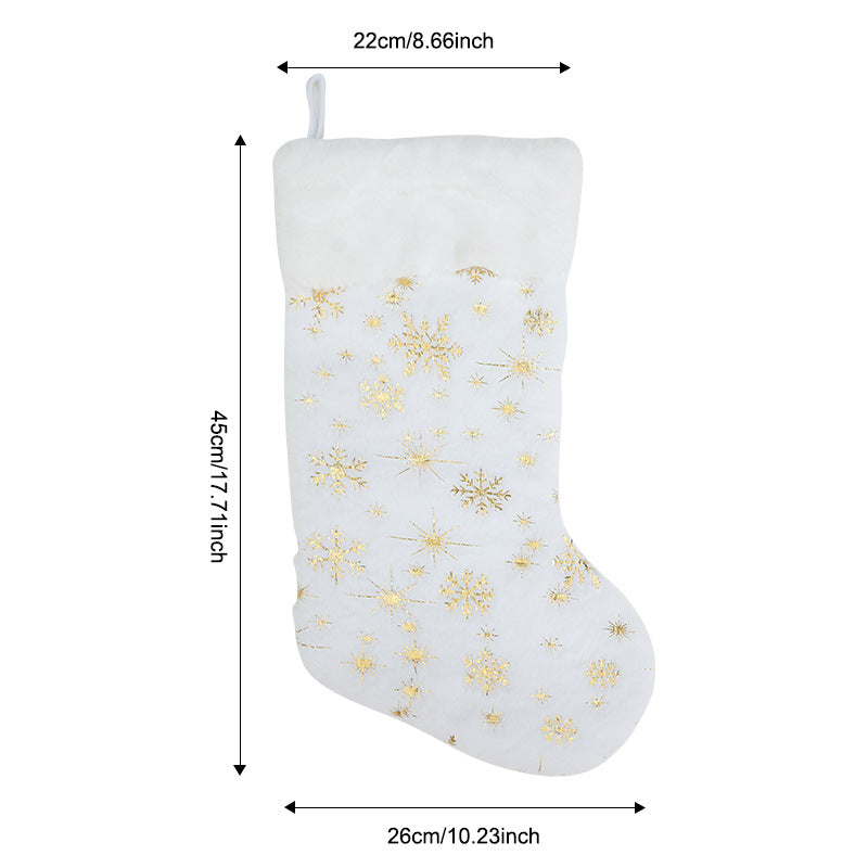 Christmas Stocking with Plush Cuff and Shimmer Print - NO-3